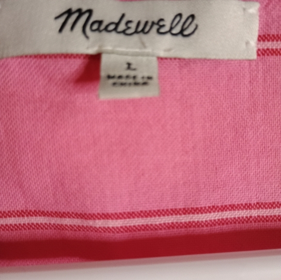 Madewell Wrap Top In Cecilia Stripe - Size L - Picture 9 of 9